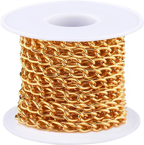 Miniatura 12 de Jishi Cadena de serpiente de oro de 33 pies de 0.047 in, cadenas para hacer joyas, collares, pulseras, suministros de joyería, hallazgos – Rollo