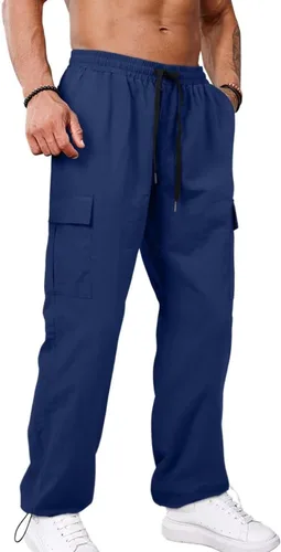 YRW Pantalones cargo casuales para hombre, pantalones deportivos Y2K para hombre, pantalones deportivos Y2K de ajuste relajado, pantalones de