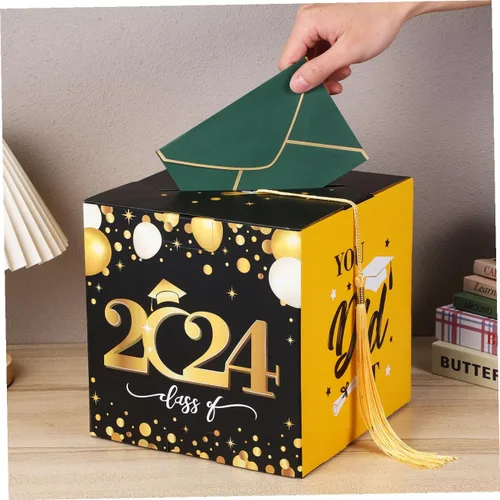 Miniatura 9 de Unomor Caja de tarjetas de graduación 2024 Felicidades para fiesta de graduación, suministros para fiesta de graduación 2024, suministros