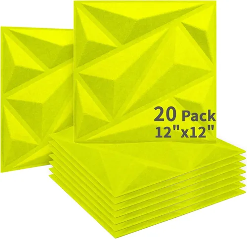 Miniatura 11 de Art3dwallpanels Paquete de 20 paneles acústicos de pared insonorizados de espuma acústica amortiguadores de sonido, absorción de sonido 3D, 12 x 12