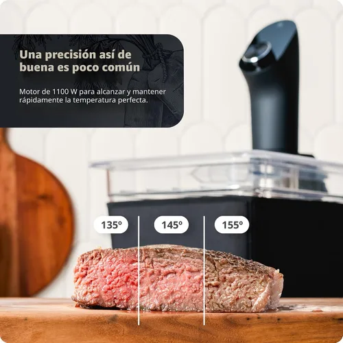 Miniatura 3 de Greater Goods - Máquina de Sous Vide de Cocina - Cocina de Precisión, Circulador de Inmersión, Motor Sin Escobillas, 1100 Watts (Negro Onyx)