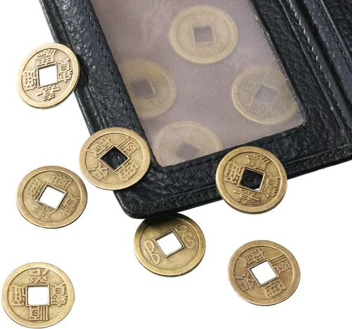 Miniatura 5 de Boao 200 monedas chinas de Año Nuevo chino Feng Shui monedas I-Ching adorno para riqueza y buena suerte (0.8 pulgadas)