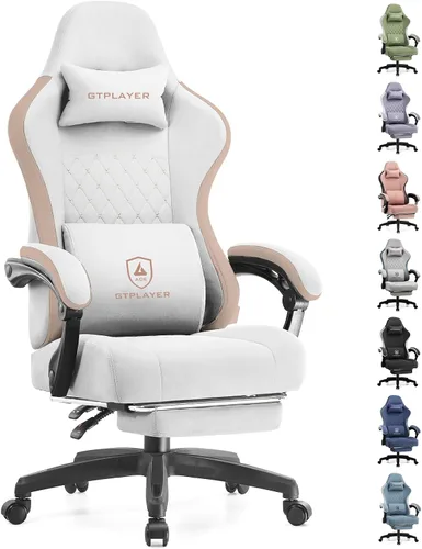 Miniatura 19 de GTPLAYER Silla Gaming, Silla de Oficina para Computadora con Cojín de Resorte de Bolsillo, Reposabrazos de Conexión y Reposapiés, Silla Ergonómica