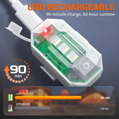 Miniatura 3 de Luces estroboscópicas LED inalámbricas con control remoto, alto brillo, 8 colores, luces anticolisión, impermeables, luces de advertencia