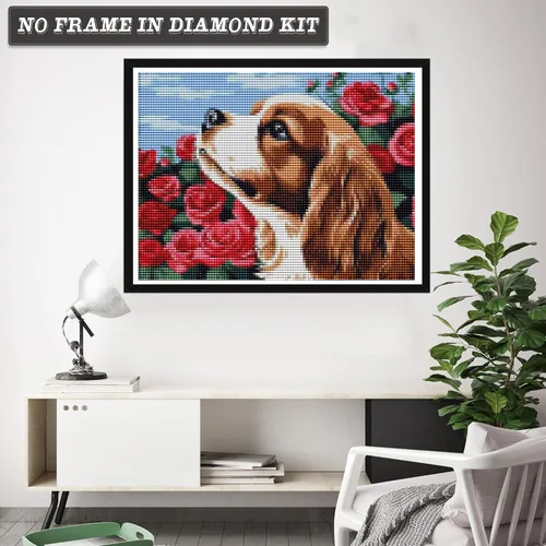 Wergund - Kit de pintura de diamantes para perros y animales, kits de pintura de diamantes para adultos y niños, bordado de diamantes de imitación
