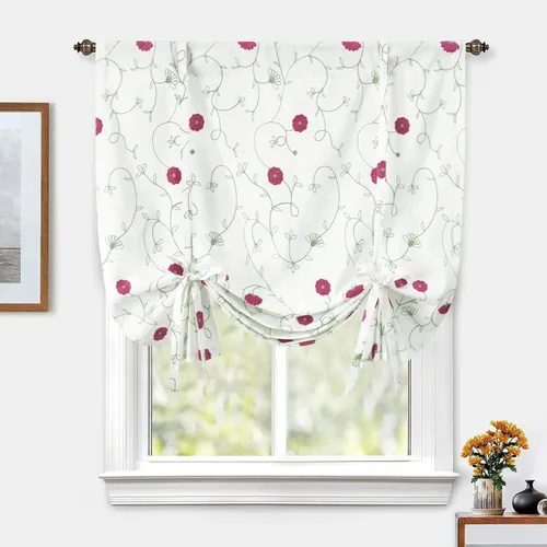 Miniatura 50 de VOGOL - Cenefa de cortinas bordadas con vides, cenefa con bolsillo para ventanas, 52 x 18 pulgadas, verde pasto