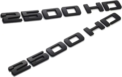 2 piezas insignias 2500HD 2500 HD emblema 3D calcomanía adecuado para puertas laterales de ambos lados o puertas del portón trasero (negro)