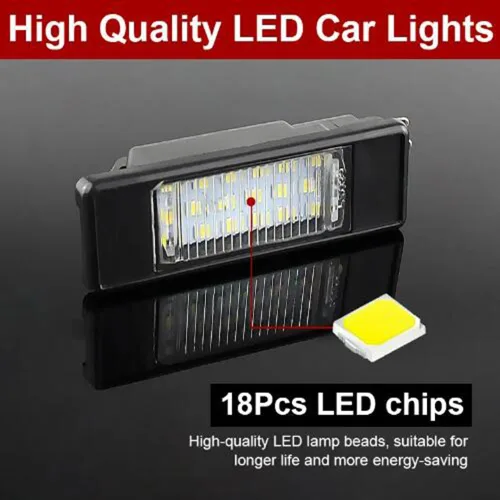 Miniatura 4 de BAKUGO 2 luces LED de matrícula para Nissan X-Trail T30 T31 Qashqai J10 J11 Primera P12 Pathfinder R51 Juke F15 para Benz W639 W906