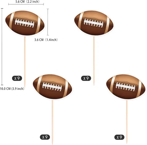 Miniatura 2 de Gexolenu 36 piezas de decoración de cupcakes de fútbol de doble cara para deportes al aire libre, baby shower, jugadores de fútbol, fiesta