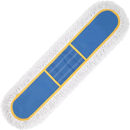 Miniatura 8 de Trapeador de polvo comercial de 24 pulgadas para limpieza de suelos, plumero resistente con 2 almohadillas de algodón reutilizables, mango largo