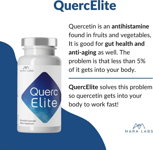 Miniatura 6 de Mara Labs QuercElite Quercetina biodisponible 350 mg de quercetina y 250 mg de complejo de semillas de brócoli 30 cápsulas veganas