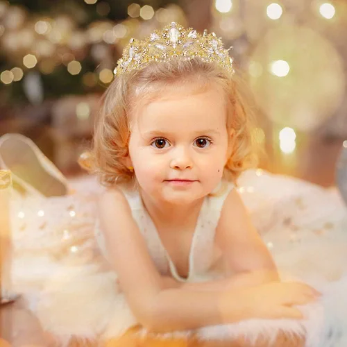 Miniatura 4 de NODG Tiaras doradas para mujeres y niñas, tiara con peine de cristal barroco, nupcial reina princesa en boda, cumpleaños, concurso de belleza