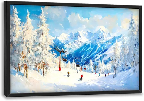Miniatura 43 de Cuadros Grandes Enmarcados Arte de Pared para Sala de Estar, Lobos del Bosque Decoración de Pared de Gran Tamaño Lobo Animal Impresión en Lienzo