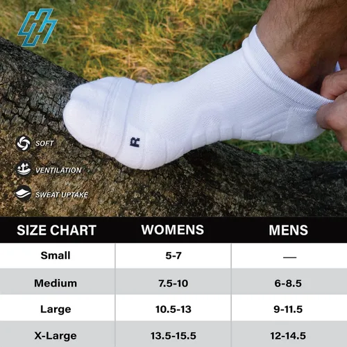 Miniatura 6 de Hylaea Calcetines deportivos para correr con cojín acolchado que absorbe la humedad corte bajo