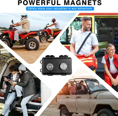 Miniatura 5 de Portallaves Magnético Debajo del Automóvil, Caja Magnética Impermeable para Llaves, Oculta una Llave en el Exterior con 2 Imanes Fuertes, Escondite