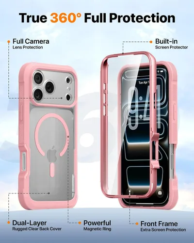 Miniatura 59 de Diaclara Funda diseñada para iPhone 16, mejorada [protección completa de la cámara], carcasa resistente de cuerpo completo con protector de pantalla