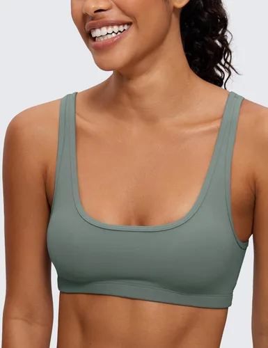 Miniatura 17 de CRZ YOGA Butterluxe - Mini brasier para mujer, cuello redondo, de bajo impacto, inalámbrico, deportivo, yoga, acolchado, para entrenamiento