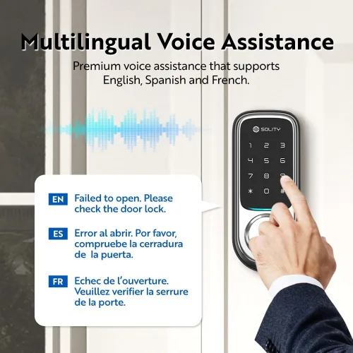 Miniatura 6 de Solity Cerradura digital inteligente sin concentrador, diseñada en Corea, entrada sin llave, Wi-Fi, control remoto, teclado de pantalla táctil