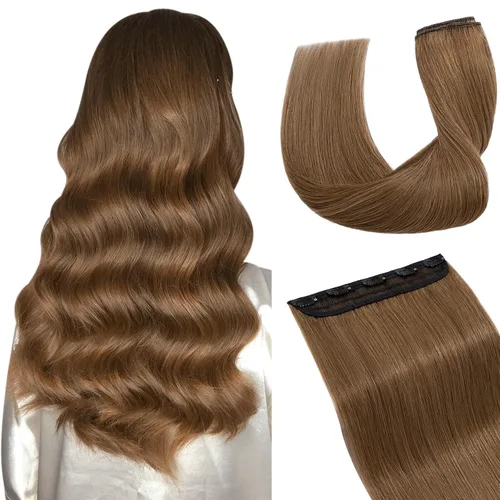 Miniatura 9 de Extensiones de cabello con clip, cabello humano Remy, extensiones de cabello largo lacio de una pieza con 5 clips, con gancho para colgar
