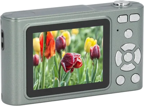 Miniatura 6 de Cámara digital HD vintage 4K 2.4 pulgadas 48MP 16X zoom sin vibración para fotografía, grabación de video, viajes (verde)
