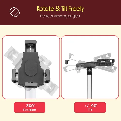Miniatura 3 de Pyle Soporte de seguridad antirrobo para tableta, soporte de aluminio resistente de metal para tableta, soporte de pie con poste ajustable