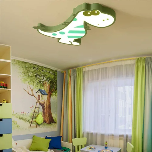 Miniatura 5 de RUNNUP Lámpara de techo LED de dinosaurio creativa, lámpara de techo empotrada para dormitorio de niños, decoración moderna, lámpara colgante