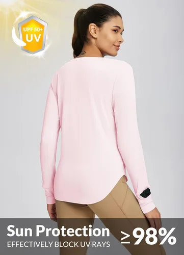 Miniatura 87 de BALEAF - Camisetas de sol de manga larga para mujer, con FPU 50+, para senderismo, ligeras, de secado rápido, protección contra rayos ultravioleta