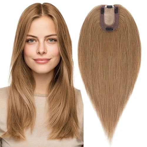 Miniatura 23 de MY-LADY Extensiones de cabello humano para mujeres con base de seda y clip de encaje, 150% de densidad, cabello humano real, 7 * 13 cm, lacio, 6