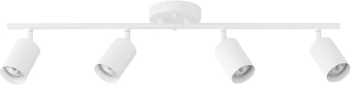 GLOBE Electric 57011 Iluminación de riel de 4 luces, acabado blanco mate, cabezales cilíndricos ajustables, base GU10, regulable, diseño moderno de