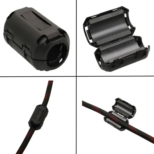 Miniatura 4 de 30 piezas de clip de núcleo de anillo de ferrita RFI EMI supresor de ruido clip para teléfonos de 0.138 in/0.197 in/0.276 in/0.354 in/0.512 in