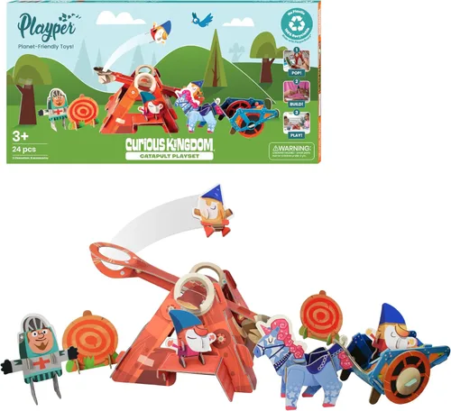 Catapult - Lanzador de gnomos, juguete STEM seguro para niños de 3 años en adelante, para imaginación, aprendizaje y juego educativo con historias,