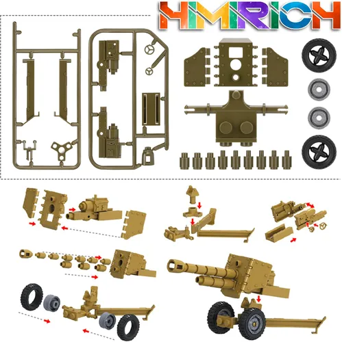 Miniatura 4 de Paquete de armas HIMIRICH, conjunto de bloques de construcción de juguetes militares, modelo para figuras de soldados, kit de equipo y accesorios