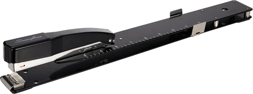 Miniatura 3 de Swingline engrapadora de brazo largo con regla y guía de papel de bloqueo ajustable integrada, negro (S7034121P)