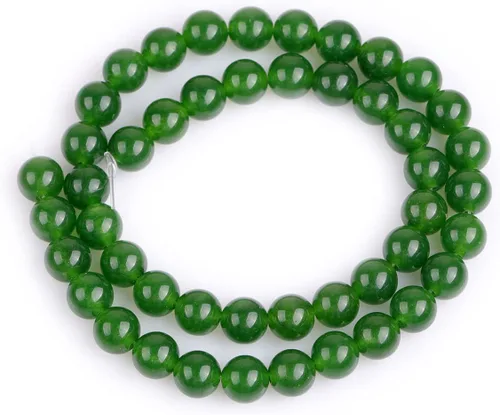 Miniatura 5 de JOE FOREMAN Cuentas redondas de piedra natural de jade de Taiwán verde de 0.315 in para fabricación de joyas, cuentas de 15 pulgadas, piedras Jade