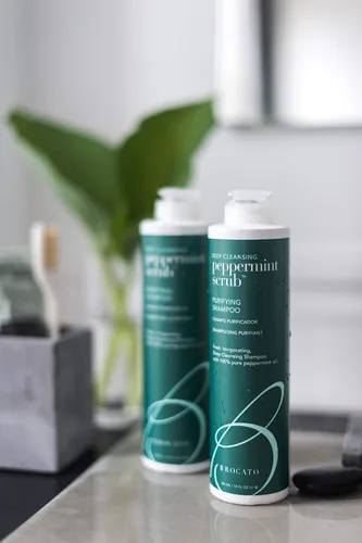 Miniatura 5 de Champú purificador de menta Brocato: ligero con aceite de menta puro, ideal para tipos de cabello graso a normal, sin sulfatos ni parabenos, 32 onzas