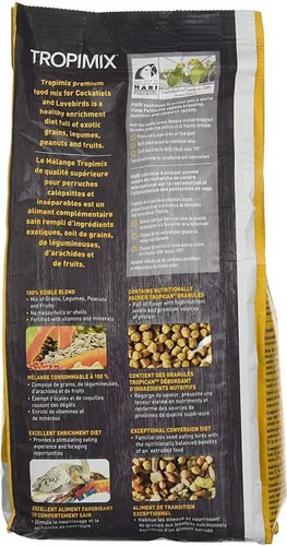 Miniatura 2 de Hari Hagen Tropimix Alimento enriquecedor para cacatúas y tortolitos, 2 libras - HARI Loro alimento con semillas, frutas, nueces, verduras, granos