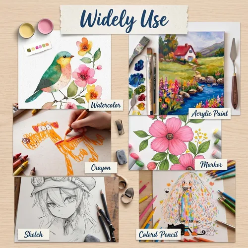Miniatura 3 de TaoBary 300 hojas de papel de acuarela a granel de 10 x 13 pulgadas, paquete de papel blanco de prensa en frío, 110 libras, 230 GSM, para 8.11 oz/m²