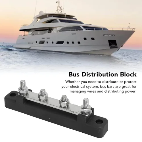 Miniatura 4 de Bloque de distribución de energía, barra de bus de gestión ordenada, bloque de distribución de energía, fácil instalación, 12 a 48 V, 150 A, a