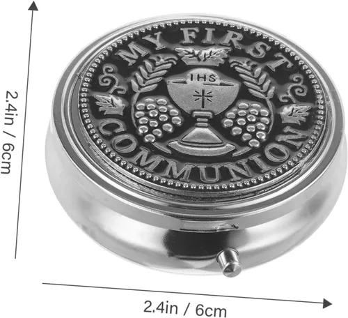 Miniatura 7 de BESPORTBLE Caja de recuerdo católico, caja de regalo de rosario, caja de metal, rosario sagrado rosario, collar de aleación de zinc, caja