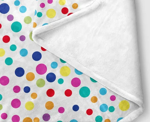Miniatura 4 de Manta de bebé para niñas y niños, 40 x 30 pulgadas, suave manta de franela para bebé con patrón de lunares arcoíris clolrful, manta cálida
