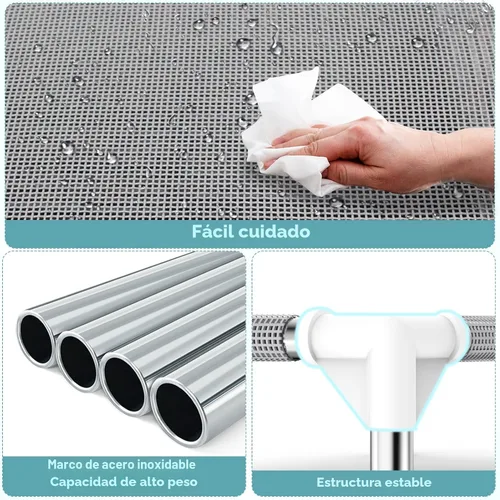 Miniatura 3 de Cama elevada para perros con tela refrescante Teslin - Catre ligero para perros pequeños, malla transpirable impermeable y lavable, cama elevada