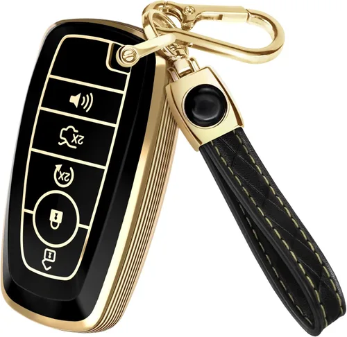 Miniatura 18 de Lucrum Compatible con funda para llavero Ford y llavero de cuero, funda para llavero para F150, F250, F350, F450, Edge Explorer (2018-2025)