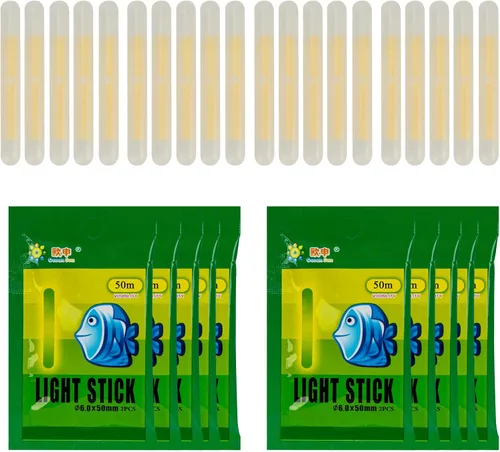 Miniatura 14 de QualyQualy Varillas incandescentes de pesca para bobbers de 1, 1.5, 2, 3 pulgadas, luces de alarma de campana de pescar, luces de alarma Bobber, kit