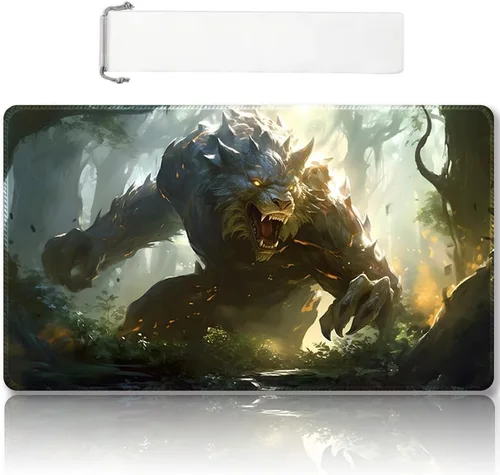 Miniatura 56 de Tapete de juego MTG cosido de alta calidad con zonas y respaldo de goma antideslizante, tapete de juego TCG para MTG y otros juegos de cartas, Dkt