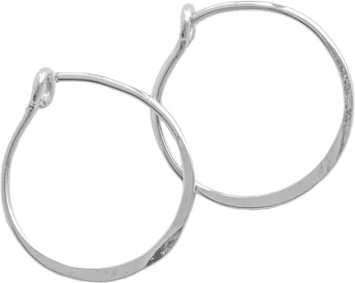 Miniatura 18 de Pendientes de aro delgados martillados, elegantes geométricos de plata de ley maciza, relleno de oro y relleno de oro rosa; para mujeres de Lotus