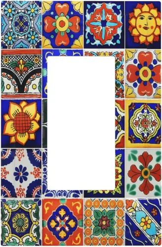 Miniatura 2 de Azulejos tradicionales de Talavera mexicanos españoles marroquíes individuales Rocker/Decora Light Switch Plate Decorativo 1 Gang Outlet Cover Placa