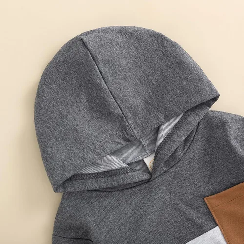Miniatura 25 de Conjunto de ropa de otoño e invierno para bebé y niño, sudadera larga con capucha y pantalones para niños pequeños, 6, 12, 18, 24 meses, 2T