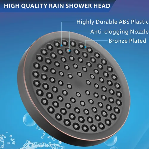 Miniatura 4 de Juego de cabezal de ducha filtrado de alta presión, filtro de ducha de lluvia de 6 pulgadas para agua dura, cabezal de ducha redondo universal de 20