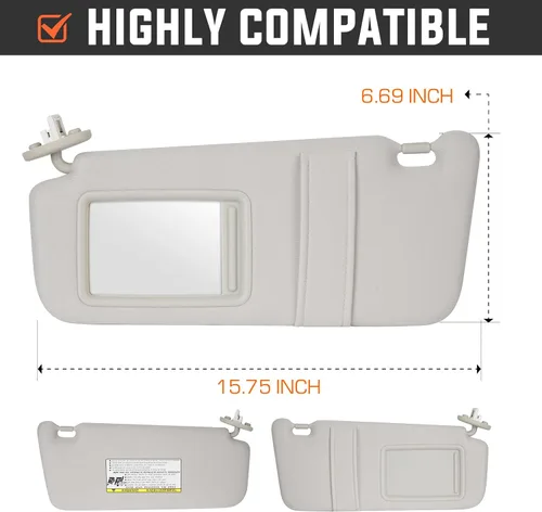 Miniatura 6 de Youxmoto Para Toyota Venza - Visera solar para el lado izquierdo del conductor y el lado derecho del pasajero, repuesto para Toyota Venza 2009 2010
