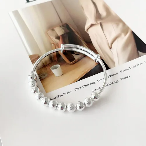 Miniatura 6 de Pulseras de plata de ley 925 para mujer, pulsera de transferencia de la suerte, ajustable, joyería de moda para mujer